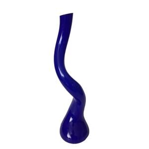 O’Dell Art Glass Spiral Swing Vase Signed 1996 Cobalt Blue Rare Excellent